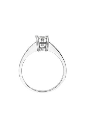 0,40 Karat Tektaş Görünümlü Kalpli Pırlanta Yüzük