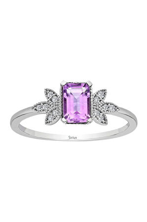 Pırlanta Ve Lilac Ametist Taşlı Yüzük