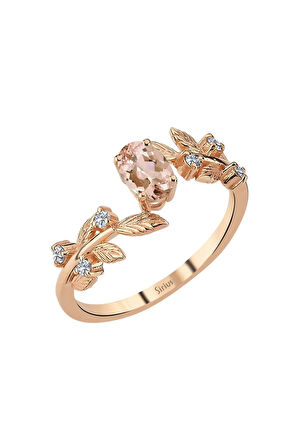 Pırlanta ve Morganite Taşlı Düş Bahçesi Yüzük