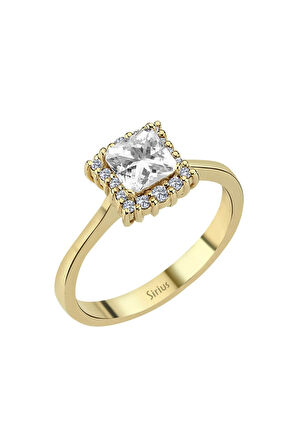 Pırlanta ve Beyaz Topaz Taşlı Alara Yüzük