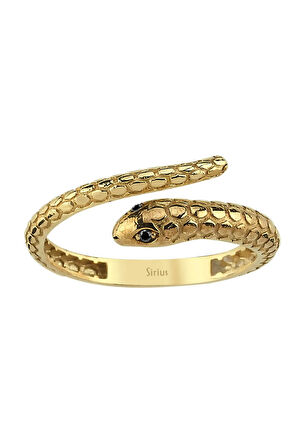 Siyah Pırlanta Taşlı Serpent Yüzük