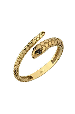 Siyah Pırlanta Taşlı Serpent Yüzük