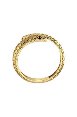 Siyah Pırlanta Taşlı Serpent Yüzük