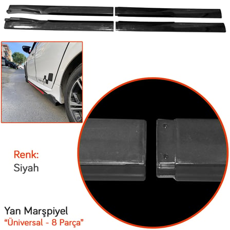 NYF Yan Marşpiyel Üniversal 8 Parça Siyah