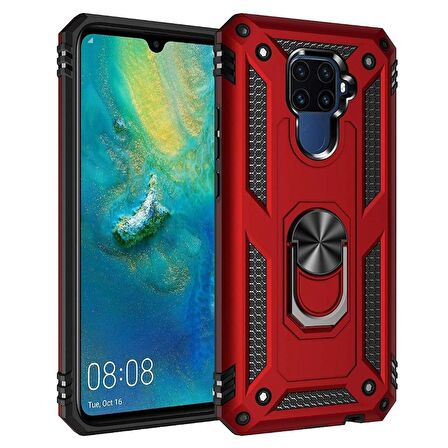 Smcase Huawei Mate 30 Lite Vega Yüzüklü Tank Kapak Kılıf