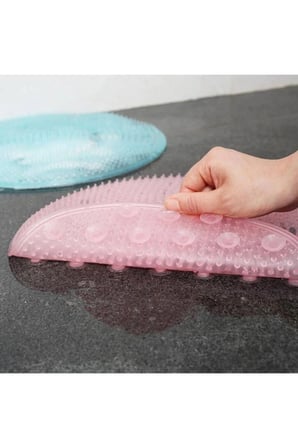 Yıkama Aleti Lifi Vantuzlu Banyo Fırçası Masaj Pedi Sırt Ayak Kesesi