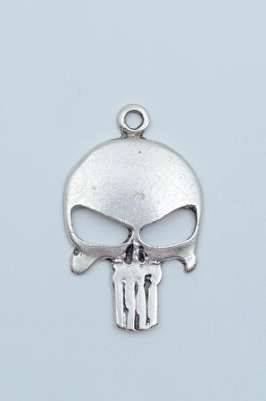 Punisher Cezalandırıcı Gümüş Kaplama Kolye Ucu