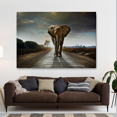 Harita Sepeti Fil Dekoratif Kanvas Tablo 1118