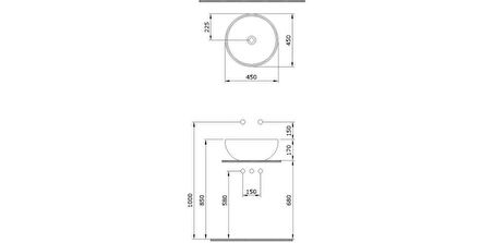 Venezia Parlak Altın Çanak Lavabo 1119-402-0125
