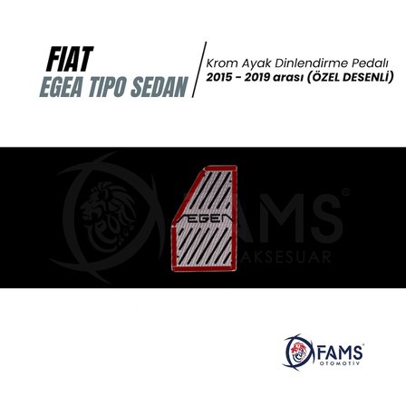 Fiat Egea / Tipo Özel Desenli Krom Ayak Dinlendirme Pedalı Ayak Dayama Pedalı 2015-2019 Sedan
