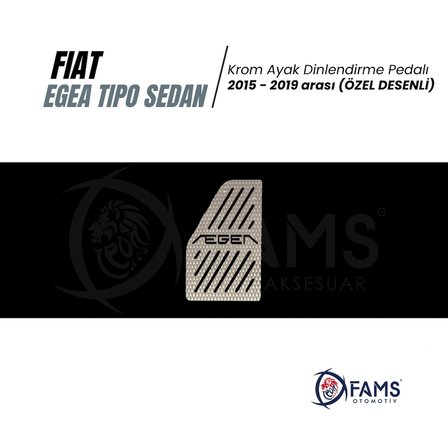 Fiat Egea / Tipo Özel Desenli Krom Ayak Dinlendirme Pedalı Ayak Dayama Pedalı 2015-2019 Sedan