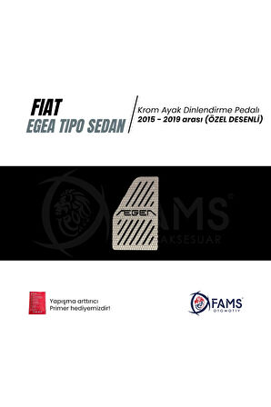 Fiat Egea / Tipo Özel Desenli Krom Ayak Dinlendirme Pedalı Ayak Dayama Pedalı 2015-2019 Sedan
