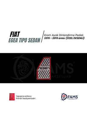 Fiat Egea / Tipo Özel Desenli Krom Ayak Dinlendirme Pedalı Ayak Dayama Pedalı 2015-2019 Sedan