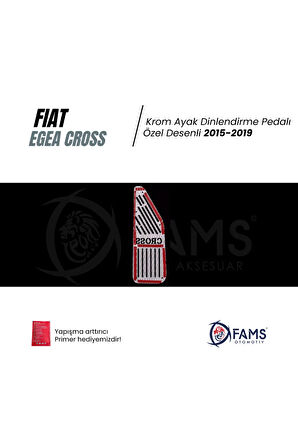 Egea Cross 2015-2019 Özel Desenli Krom Ayak Dinlendirme Pedalı Ayak Dayama Pedalı