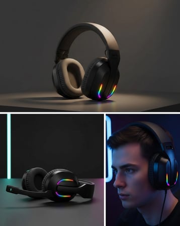 Mey İthalat RGB Aydınlatmalı Kablosuz  Kulaklığı Konsol ve PC Uyumlu