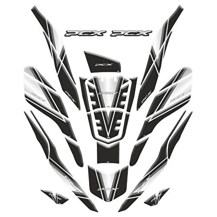 Gogo Tank Pad Set 26 Parça 004 Siyah Gri Honda Pcx 125 2021-2024