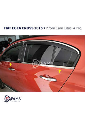 Fiat Egea / Tipo Krom Cam Çıtası 4 Parça 2015 Ve Üzeri Paslanmaz Çelik