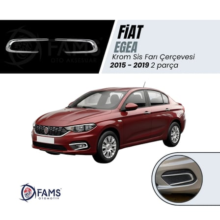 Fiat Egea Krom Sis Farı Çerçevesi 2015-2019 Paslanmaz Çelik