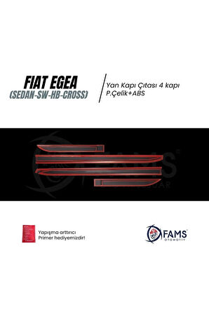 FIAT EGEA TIPO 2015> Yan Kapı Çıtası 4 kapı P.Çelik+ABS (SEDAN-SW-HB-CROSS)