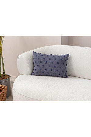 Swita Home Dekoratif Puantiye Keten Kumaşlı Kırlent Kılıfı 35X50