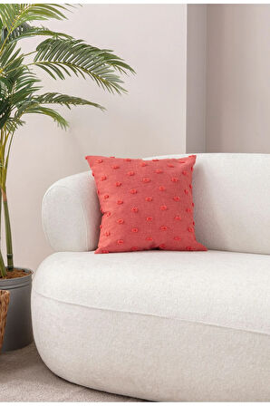 Swita Home Dekoratif Puantiye Keten Kumaşlı Kırlent Kılıfı 43x43