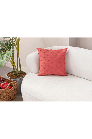Swita Home Dekoratif Puantiye Keten Kumaşlı Kırlent Kılıfı 43x43