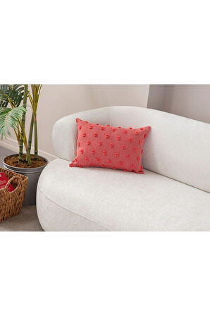 Swita Home Dekoratif Puantiye Keten Kumaşlı Kırlent Kılıfı 35X50