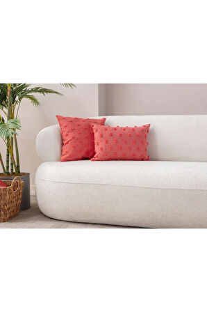 Swita Home İKİLİ Dekoratif Puantiye Keten Kumaşlı Kırlent Kılıfı 43x43, 35X50