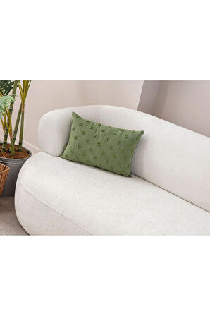 Swita Home Dekoratif Puantiye Keten Kumaşlı Kırlent Kılıfı 35X50