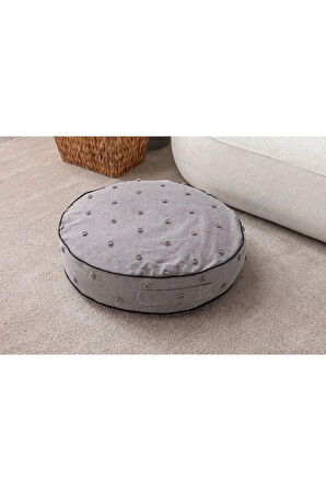 Swita Home Dekoratif Yer Minderi ve İkili Puantiye Keten Kumaşlı Kırlent Kılıfı ,60X60, 43x43,35X50