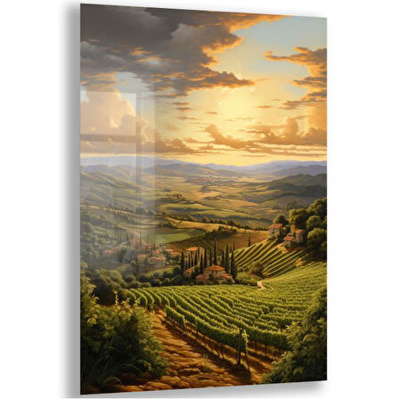 Yolculuk ve Seyahat Cam Tablo - Karışık - Dikey Motif 01-042