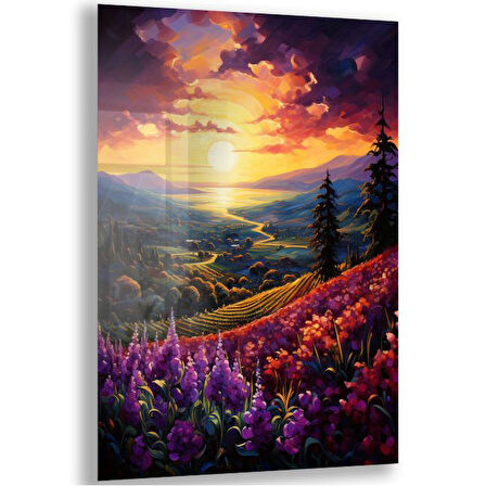 Yolculuk ve Seyahat Cam Tablo - Karışık - Dikey Motif 01-058
