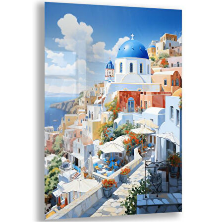 Yolculuk ve Seyahat Cam Tablo - Karışık - Dikey Motif 01-103
