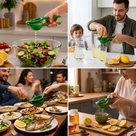 Kararlı Ticaret® Yeşil Metal Limon Sıkacağı, Manuel Narenciye Sıkma Aparatı