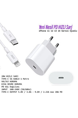 iPhone11 11 Pro 11 Pro Max Uyumlu Şarj Aleti ve Kablosu 20W HIZLI PD Type-C
