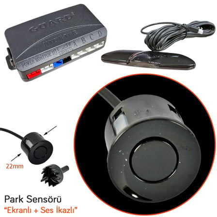 Guard Park Sensörü Led Ekranlı (Mercedes Model) Ses İkazlı Siyah 4 lü PS.MC.345