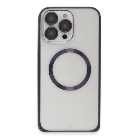 Joko Apple iPhone 14 Pro Kılıf Metal Bumper Magneticsafe Kapak - Derin Mor