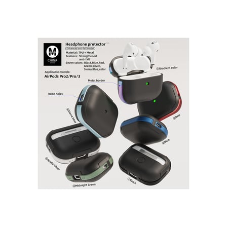 Movenchy Airpods 3 (3.nesil) MO-A8 Armor Kılıf - Kırmızı