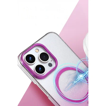Newface Apple iPhone 15 Pro Max Glossy Magsafe Kapak - Mavi