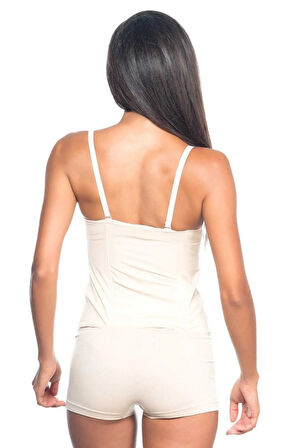 Kadın Ten Agraflı Balenli Bel Korse M2865