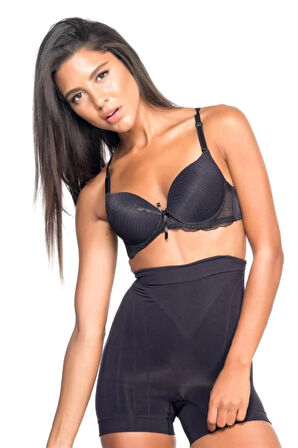 Siyah 7027 Ince Düşük Bel Boxer Korse