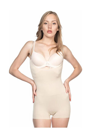 Dikişsiz Göğsü Açık Paçalı Boy Korse