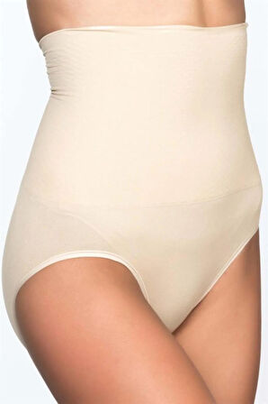 Kadın Bej Dikişsiz Masaj Özellikli Çift Kat Slip Korse 2029