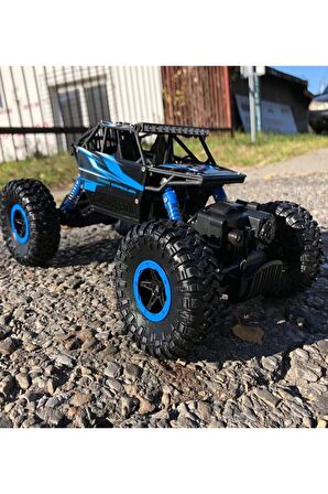 Rock Crawler Uzaktan Kumandalı Jeep Oyuncak Araba 1:18 Ölçek Mavi