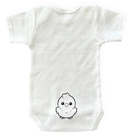 Funny Guess What Baby %100 Pamuk Bebek Body BEYAZ