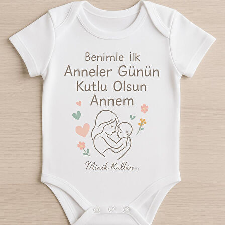 Organik %100 Pamuk Bebek Body Badi Zıbın ZBN494