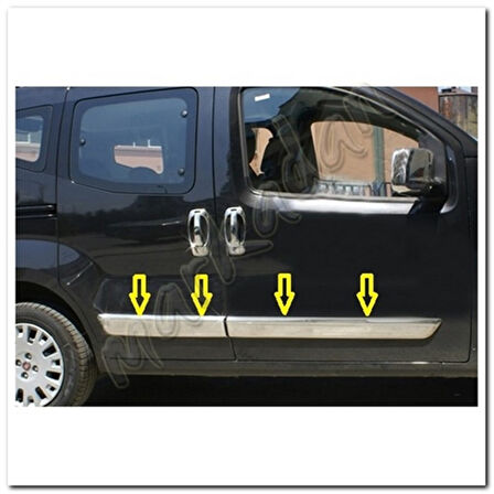 Markadan Peugeot Bipper Krom Yan Kapı Çıtası 2008 Sonrası 4 Parça Paslanmaz Çelik