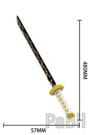 Kimetsu No Yaiba - Demon Slayer 394 Parça 480 Mm Figür Kılıç Katana - Zenitsu