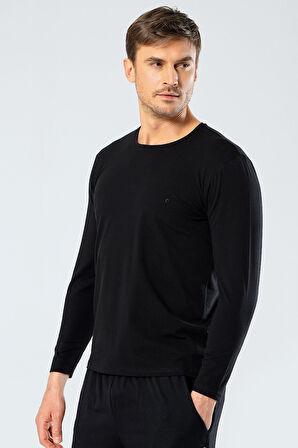 Cacharel Erkek Uzun Kollu T-Shirt 1333/Siyah