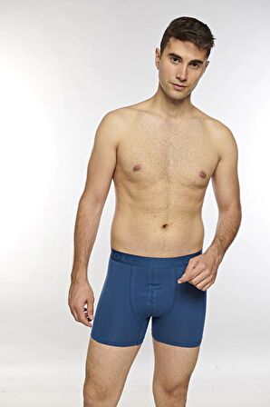 KOLCU Erkek Likralı Boxer K1340-İndigo